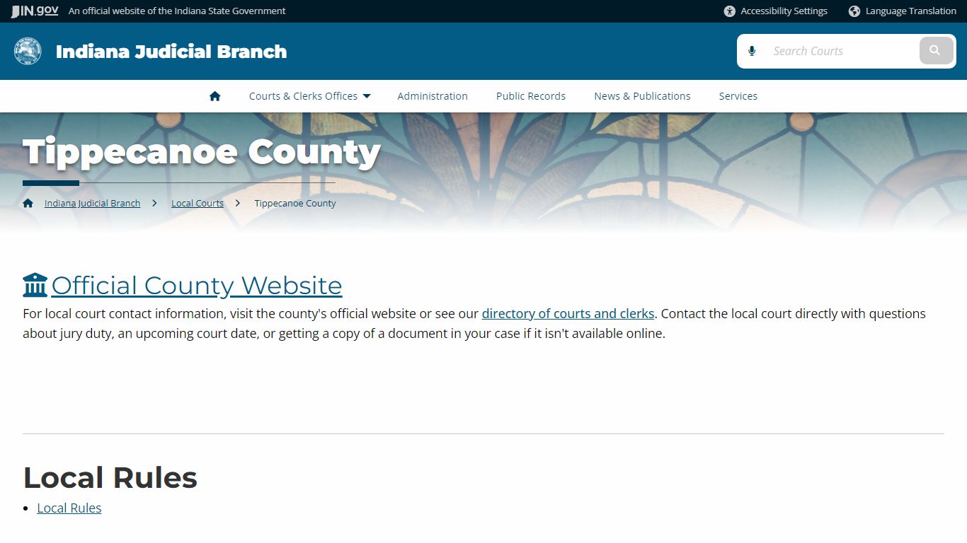 Indiana Judicial Branch: Tippecanoe County - IN.gov